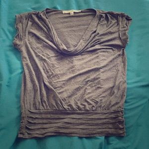 Gray scoop neck top